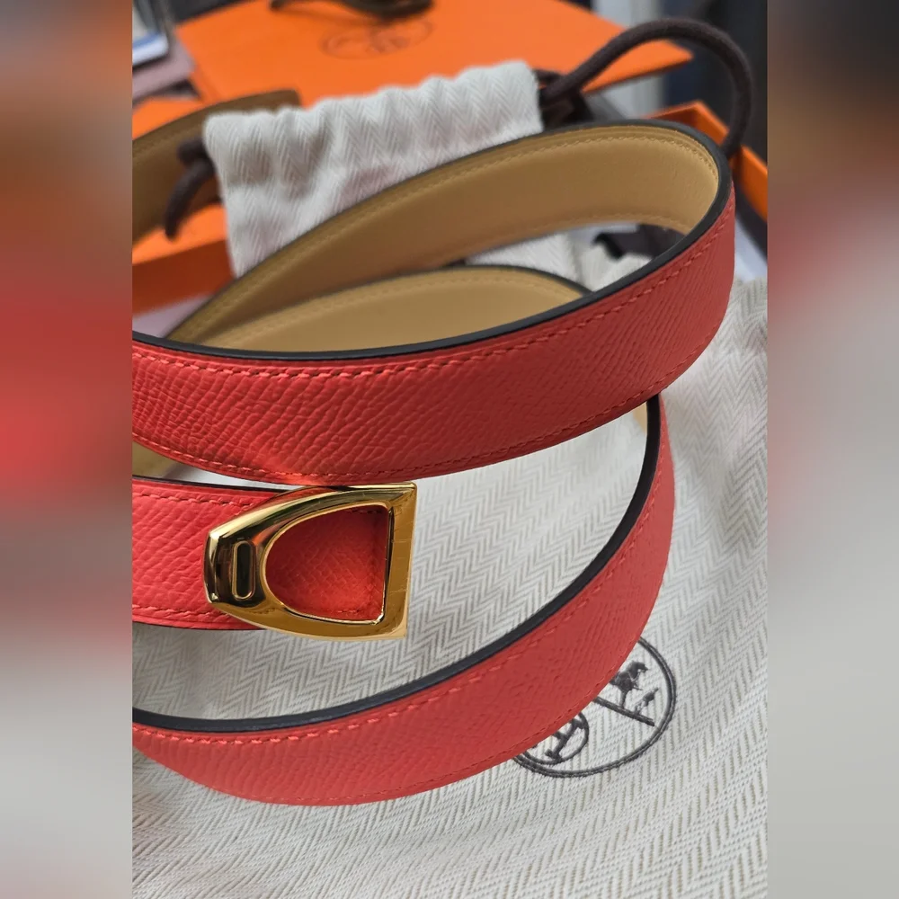 Authentic Hermes Orange Sable Leather Belt - 750 obo - EUC - Picture 5 of 13